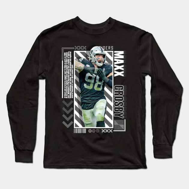 Maxx Crosby Paper Poster Version 10 Long Sleeve T-Shirt by art.Hamdan